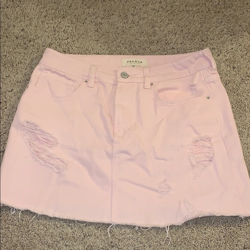 light pink jean skirt